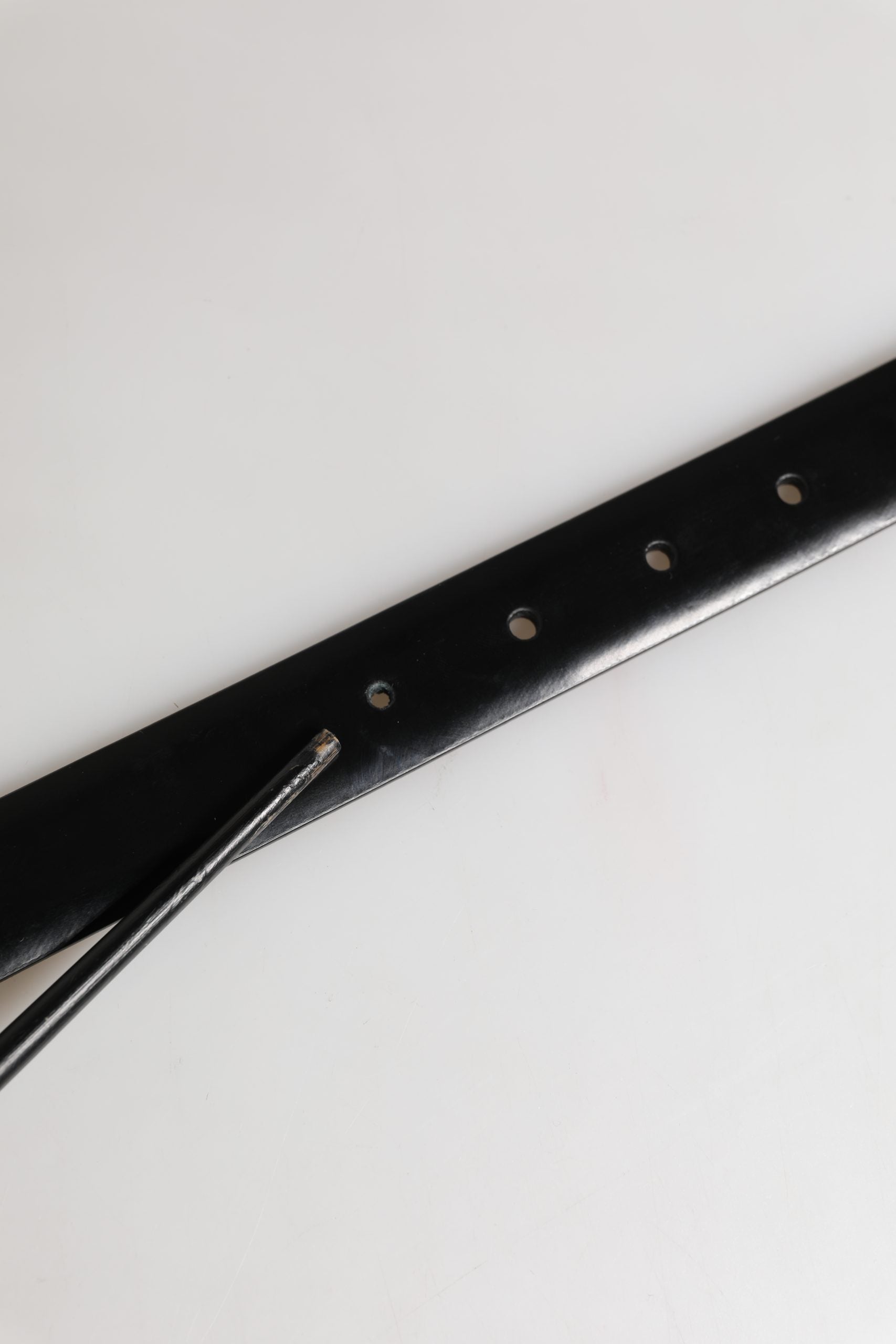 Men Black Leather Classic Metal Buckle Belt