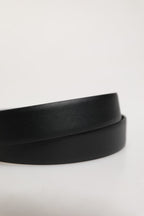 Men Black Classic Leather Metal Buckle Belt