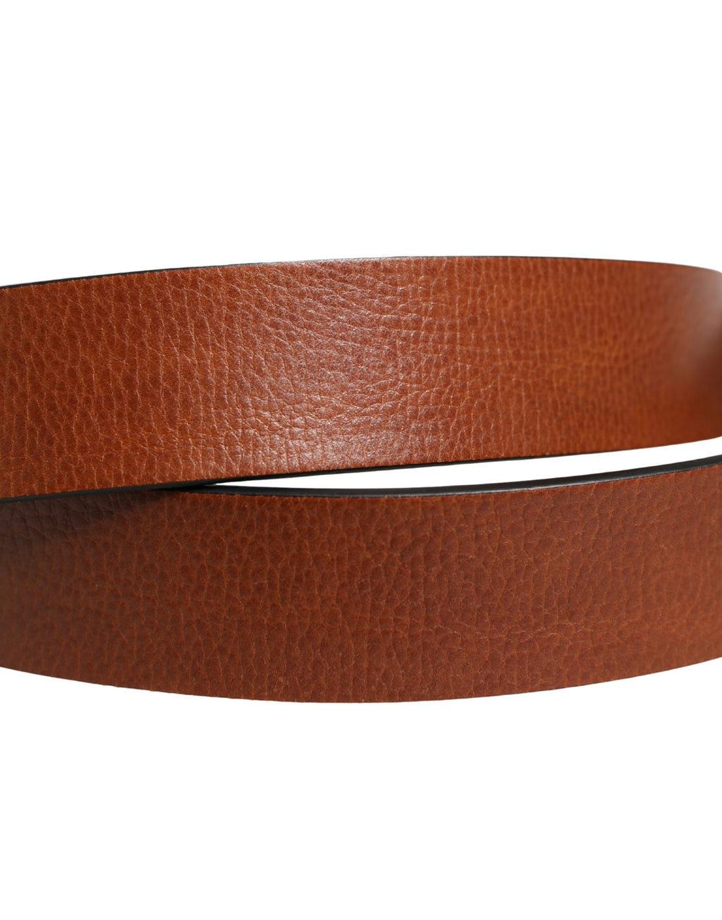 Men Brown Leather Classic Metal Buckle Belt