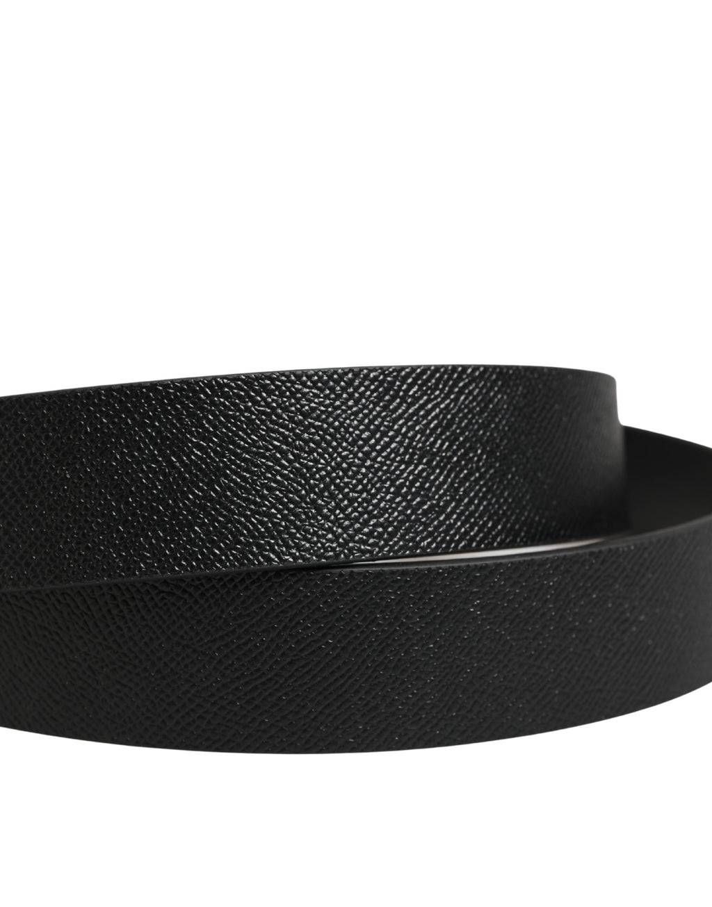 Black Classic Calf Leather Metal Buckle Belt