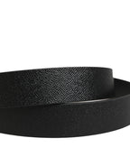 Black Classic Calf Leather Metal Buckle Belt
