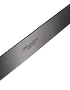 Black Classic Calf Leather Metal Buckle Belt