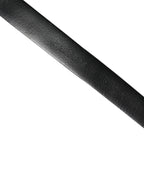 Men Black Calf Embellished Metal Buckle Belt