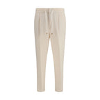 Beige Linen Casual Pants