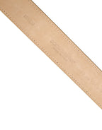 Gold Leather Crystals Logo Metal Buckle Belt