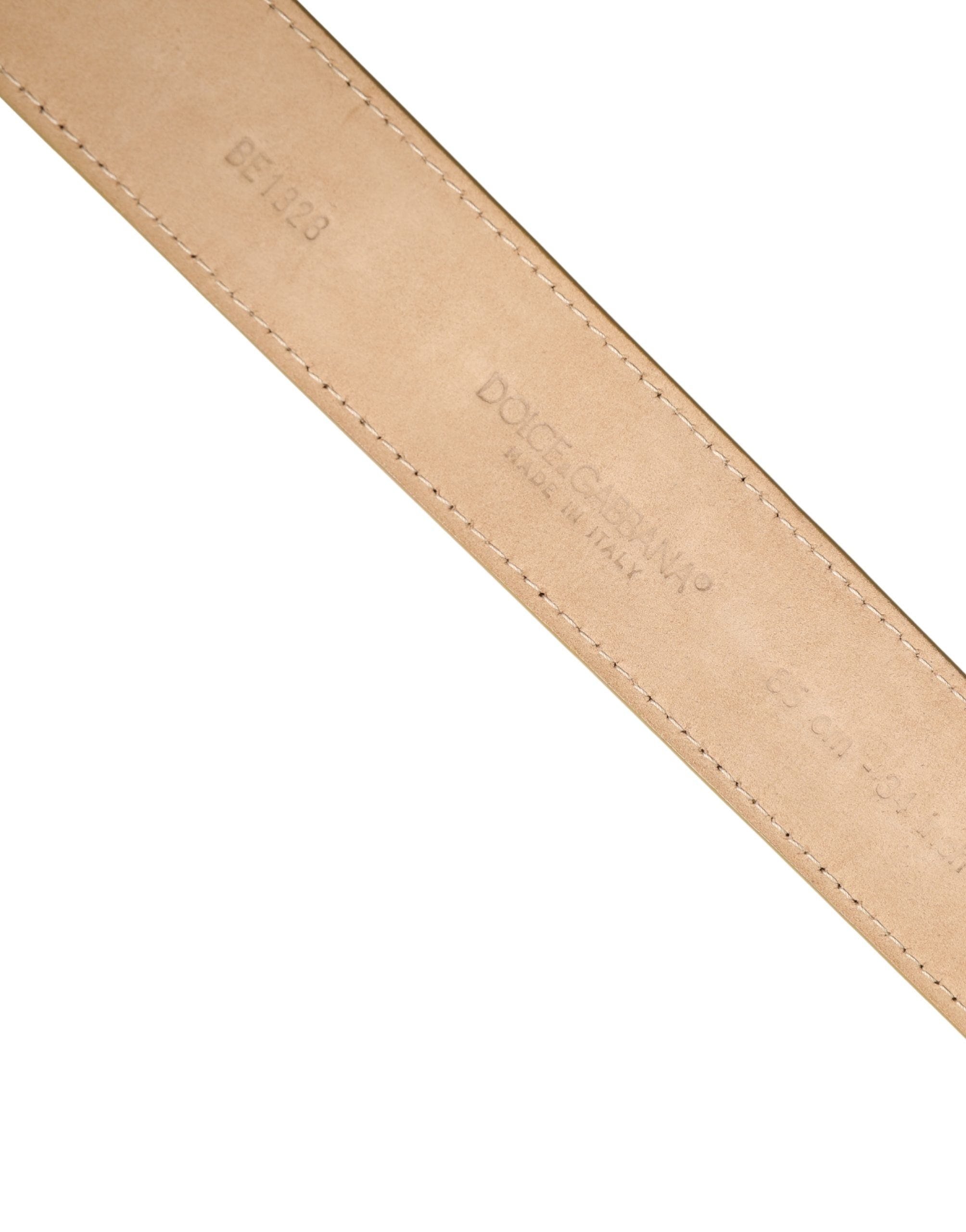 Gold Leather Crystals Logo Metal Buckle Belt