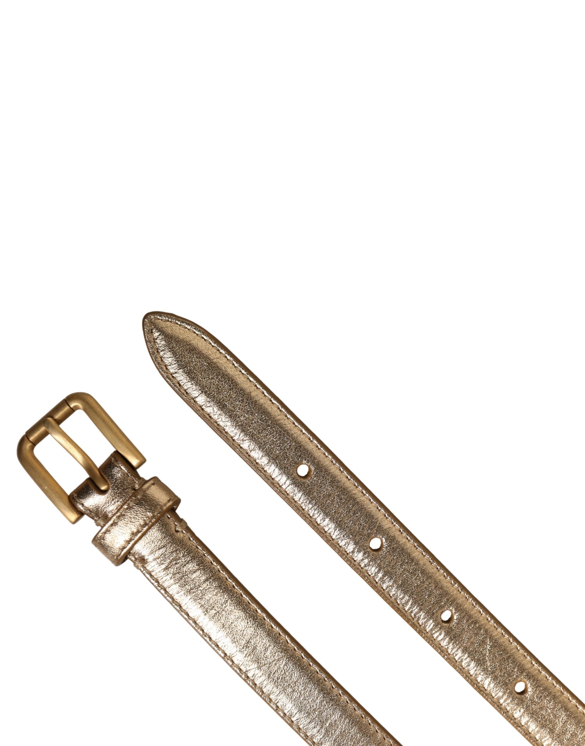 Gold Brass Chain Coin Embellished Metal Buckle Belt