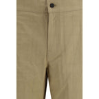 Beige Cotton Casual Pants
