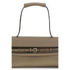 Beige Calf Leather Bos Taurus Shoulder Bag