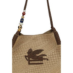 Beige Raffia Shoulder Bag
