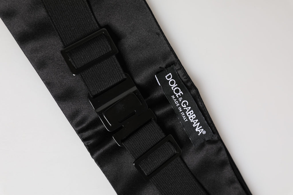 Black 100% Silk Women Wide Waist Cummerbund