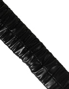 Black Leather Gold Heart Metal Buckle Belt