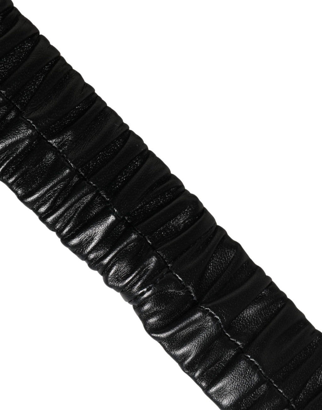 Black Leather Gold Heart Metal Buckle Belt