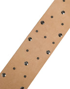 Silver Leather Crystal Metal Buckle Belt