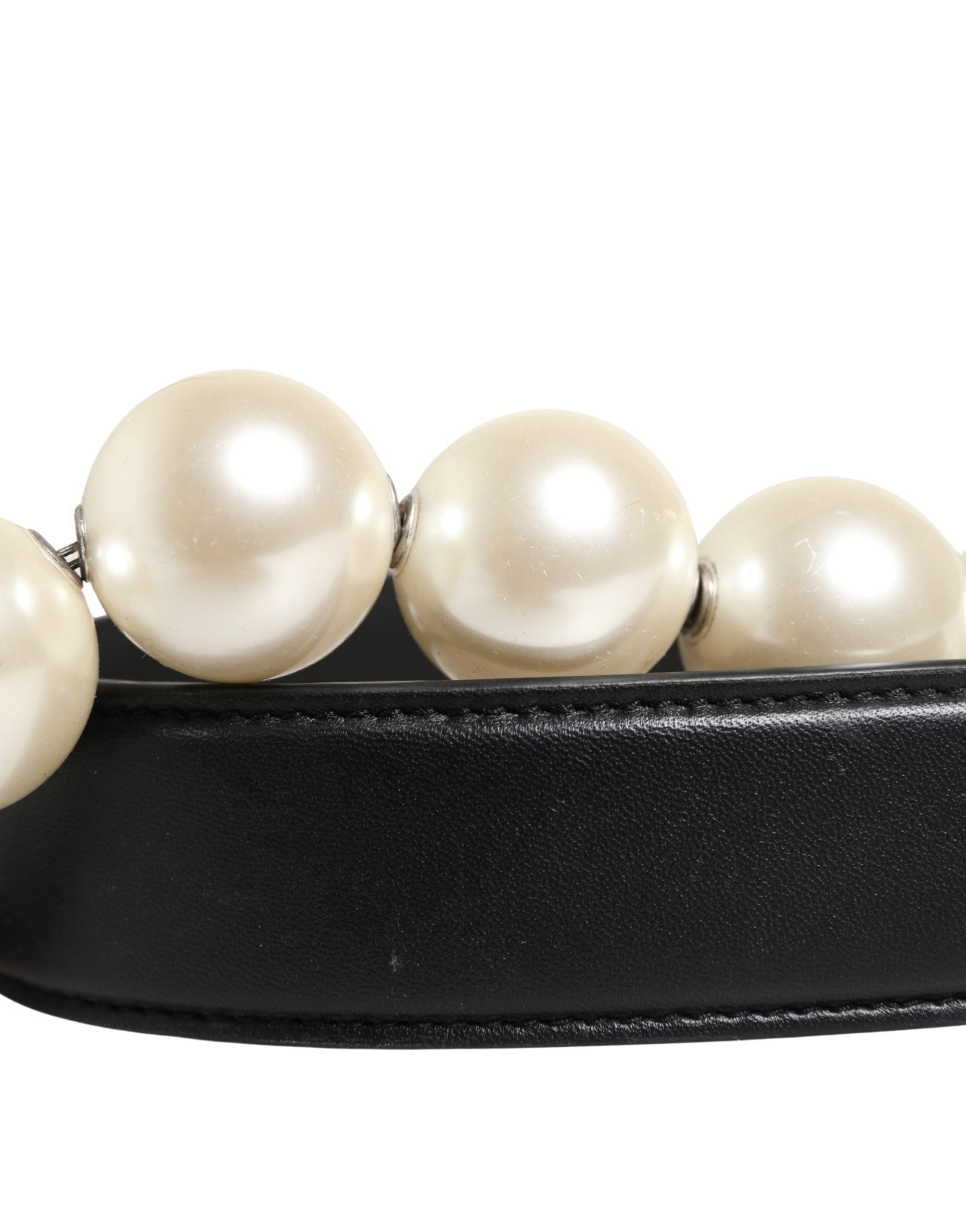 Black Leather Silver Chain Bag Accessory Shoulder Strap