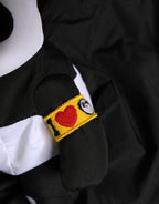 Men Black Polyester Panda Stuffed Ecobag Bag