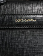 Black Car Man Applique Leather Weekender Borse Bag