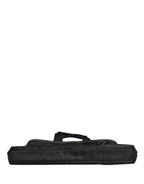 Black Leather #DGFamily Patch Shopping Tote Borse Bag