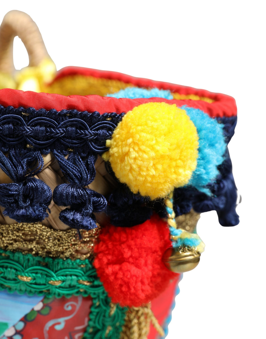 Multicolor Woven Straw Basket Embellished Sicily Bag