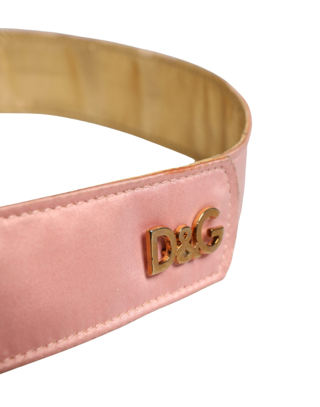 Pink Satin Leather Oval Metal Buckle Belt