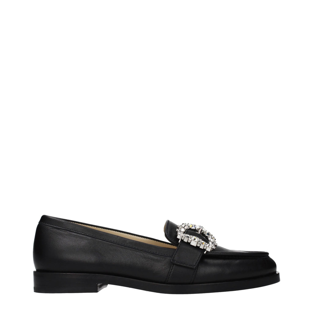 Black Leather Slip-On Loafers