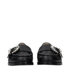 Black Leather Slip-On Loafers