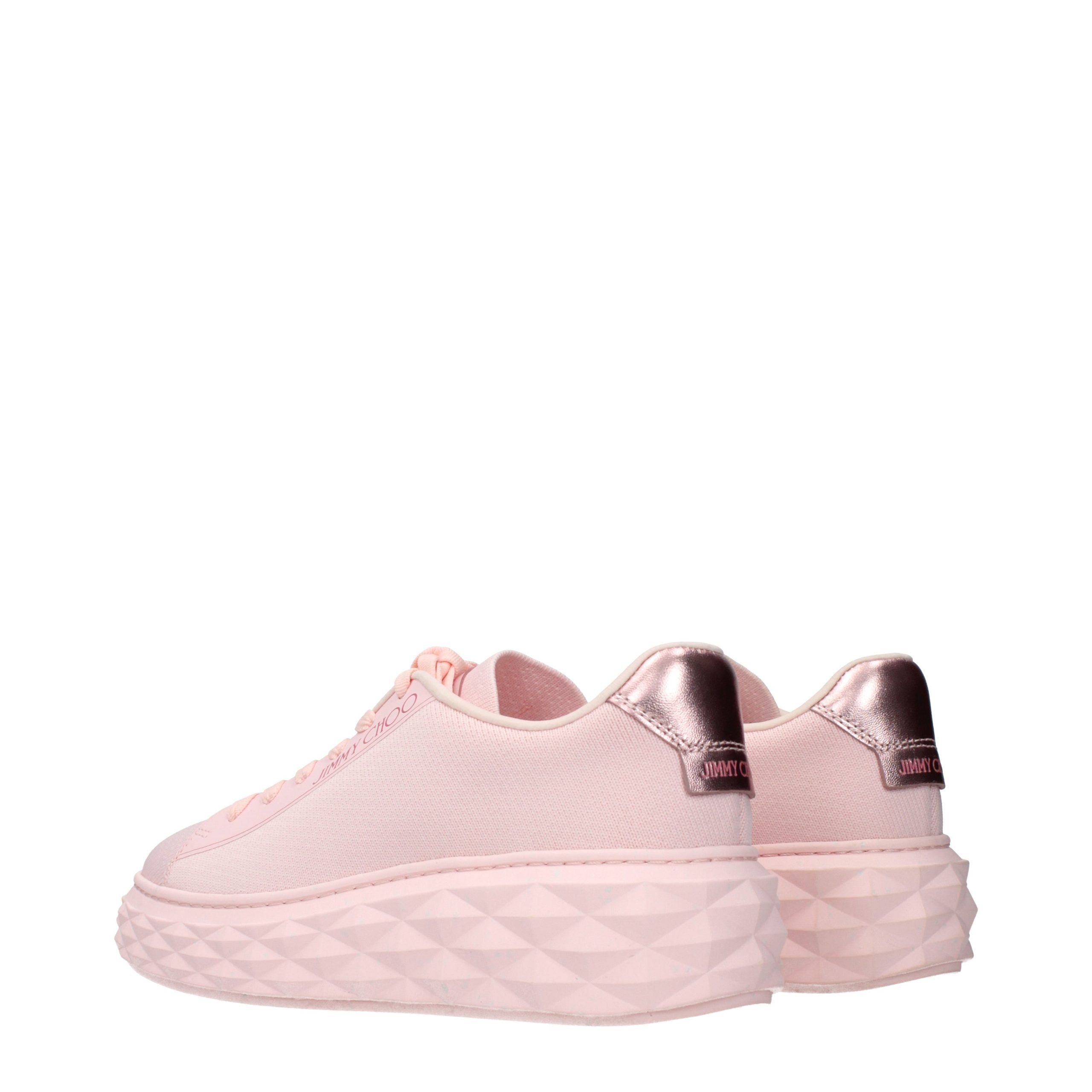 Pink Fabric Platform Sneakers