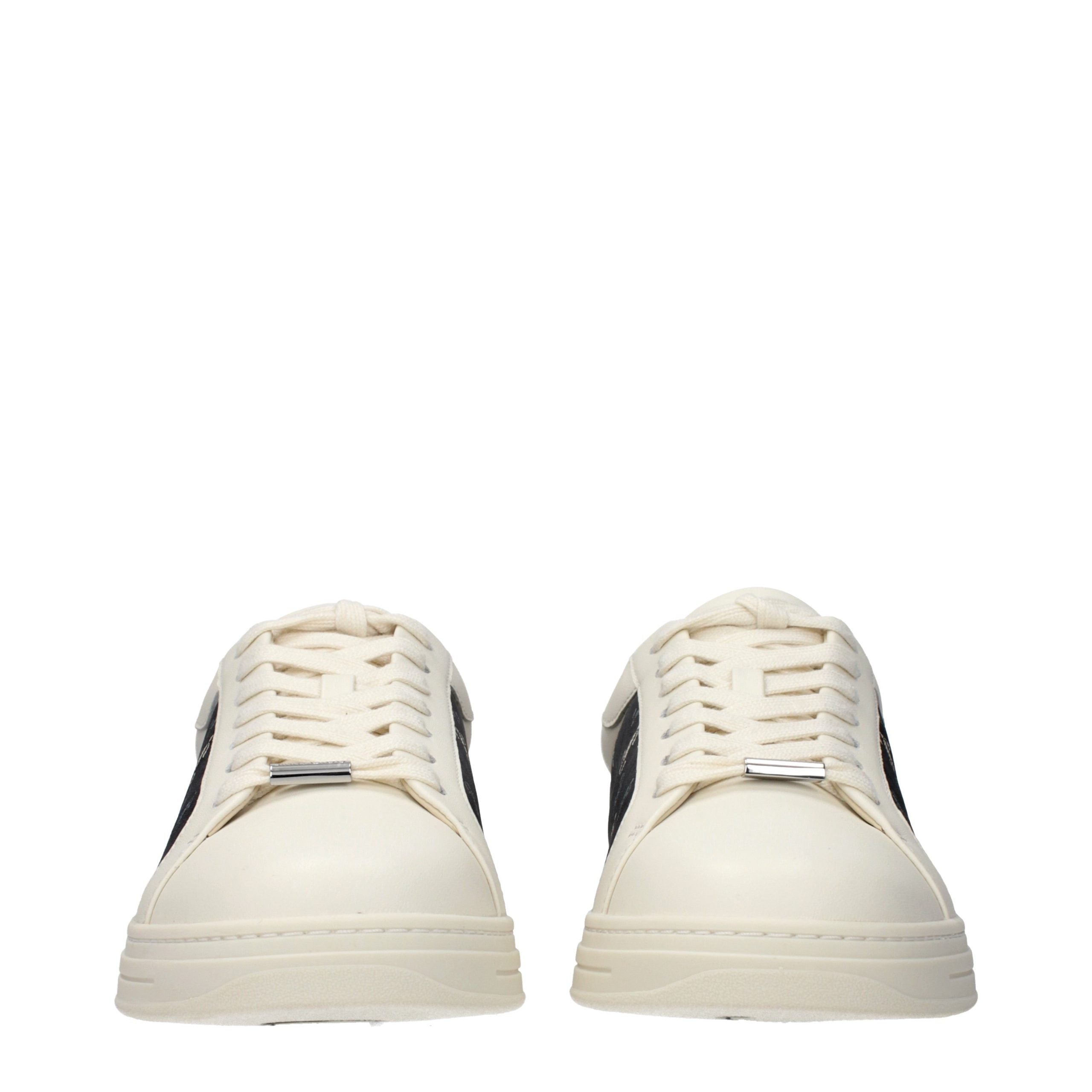 Beige Leather Low Top Sneakers