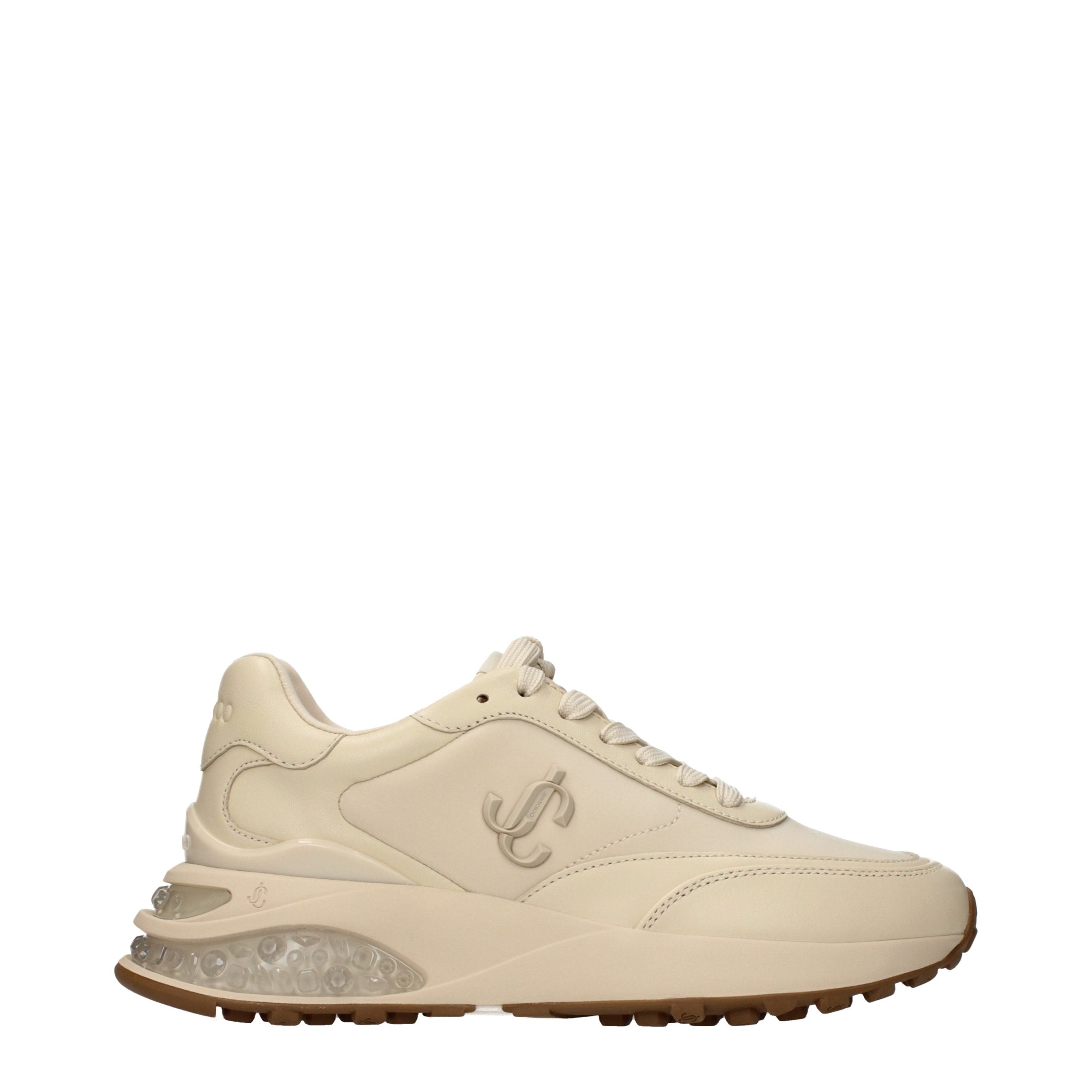 Beige Fabric Chunky Sneakers