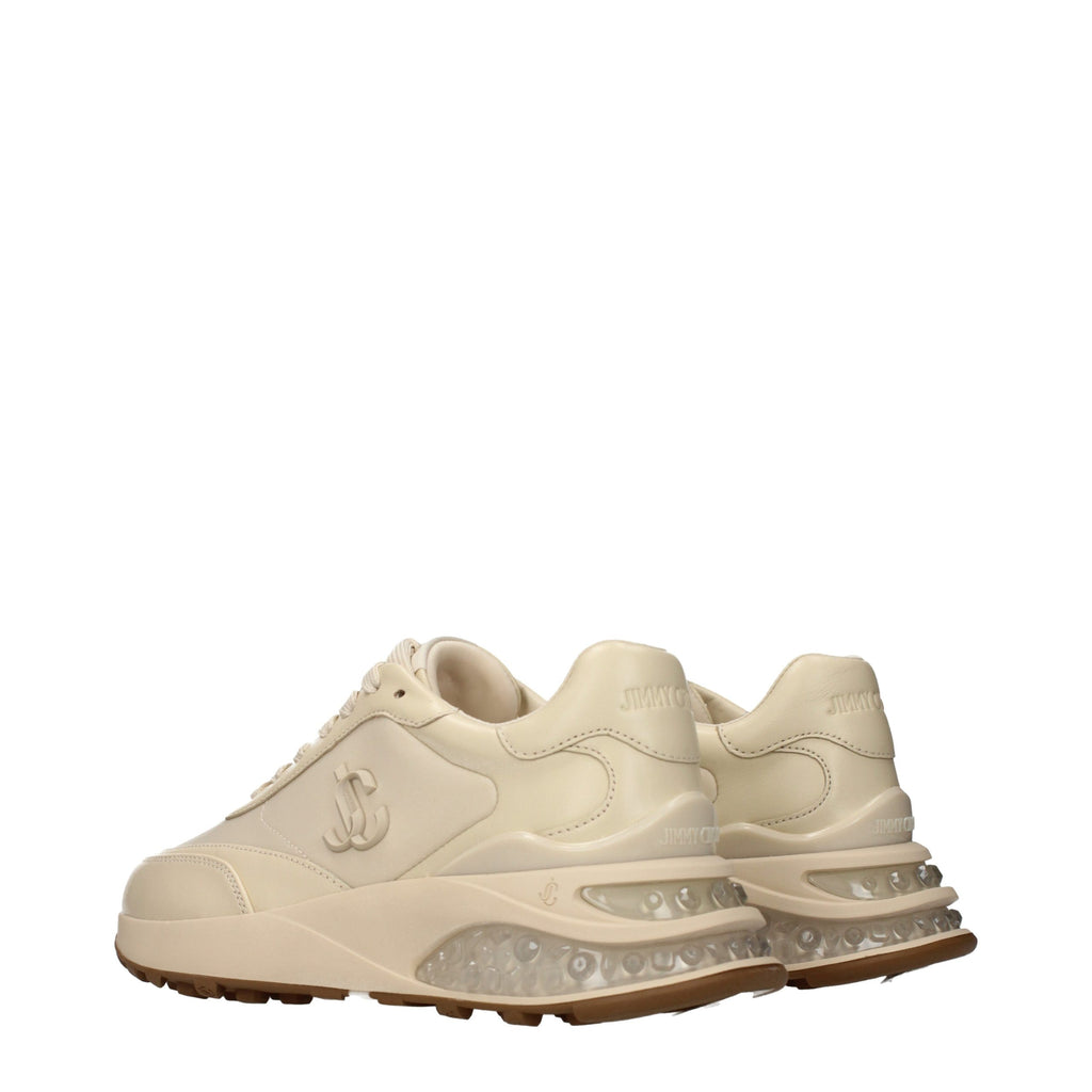 Beige Fabric Chunky Sneakers