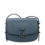 Blue Leather Shoulder Bag