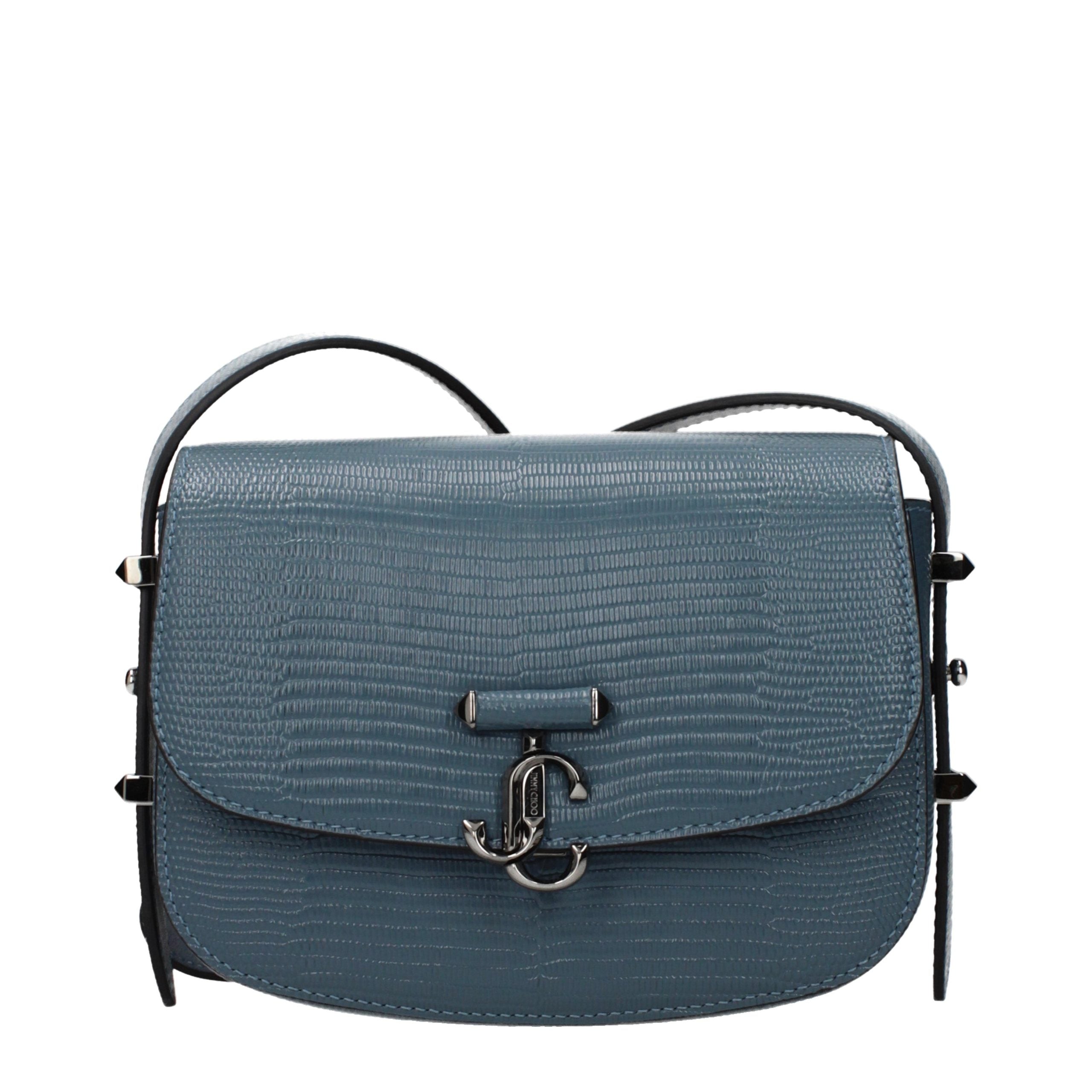 Blue Leather Shoulder Bag