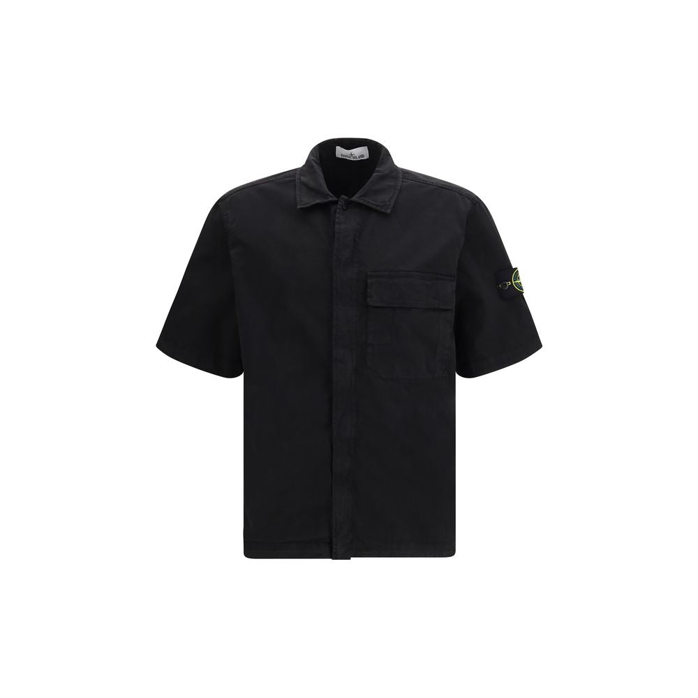 Black Cotton Shortsleeve Shirt