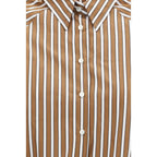 Brown Cotton Pattern Shirt