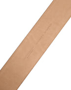 Brown Leather Waist Gold Metal Buckle Belt