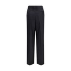 Gray Fleece Wool Casual Pants