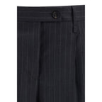 Gray Fleece Wool Casual Pants