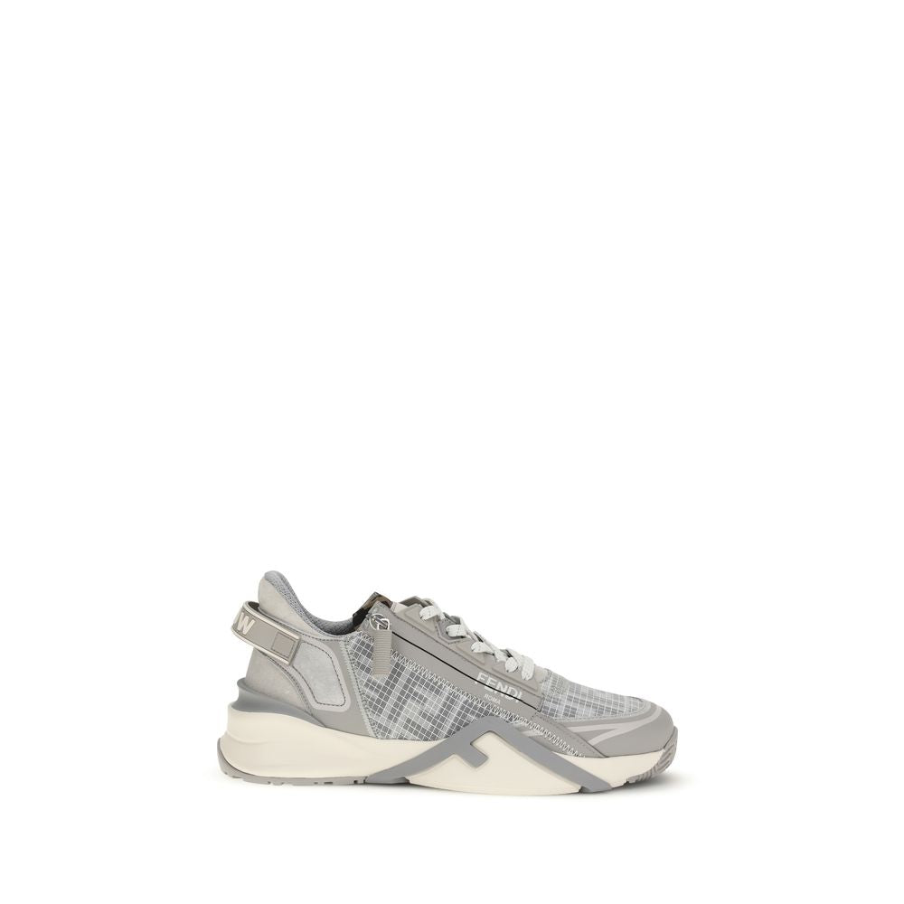 Gray Polyester Athletic Sneakers
