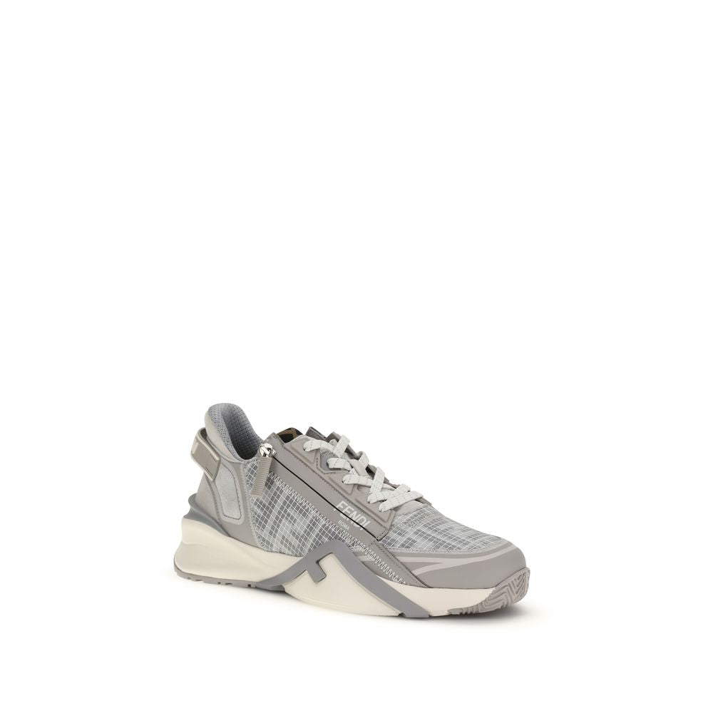 Gray Polyester Athletic Sneakers