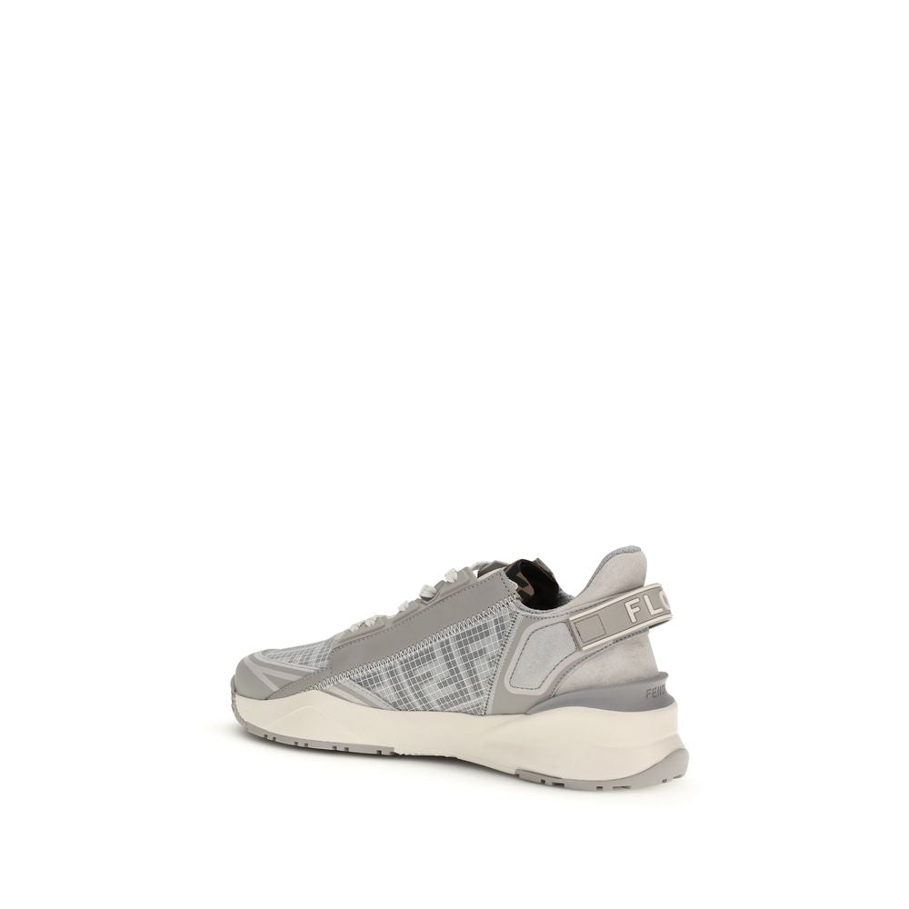 Gray Polyester Athletic Sneakers