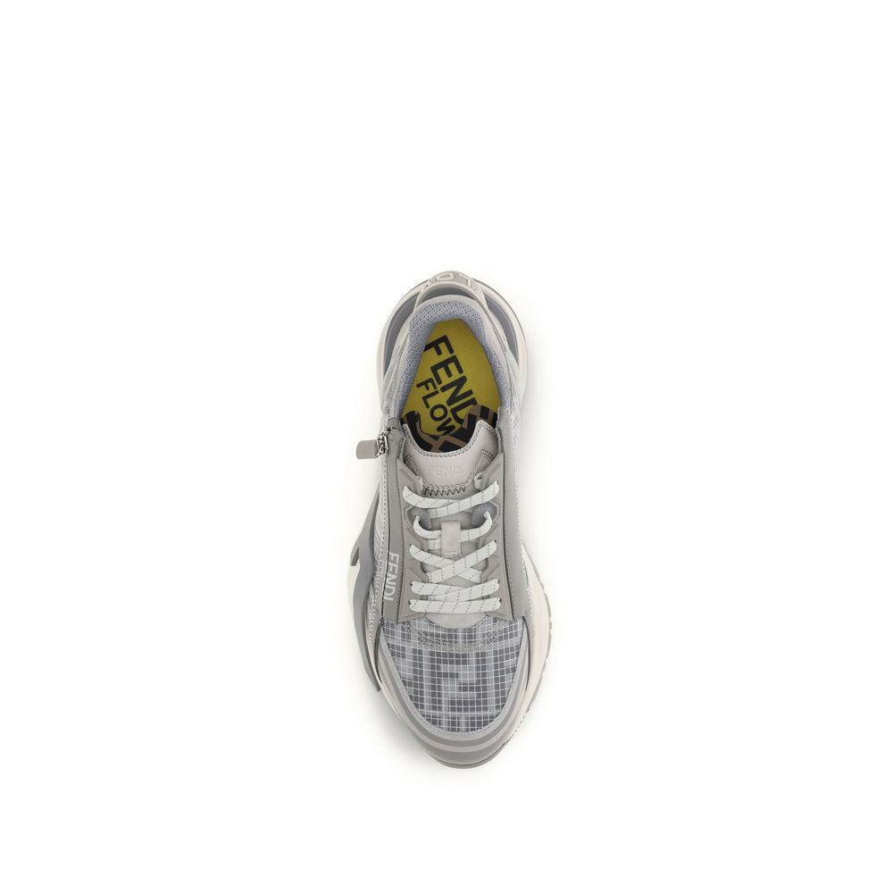 Gray Polyester Athletic Sneakers