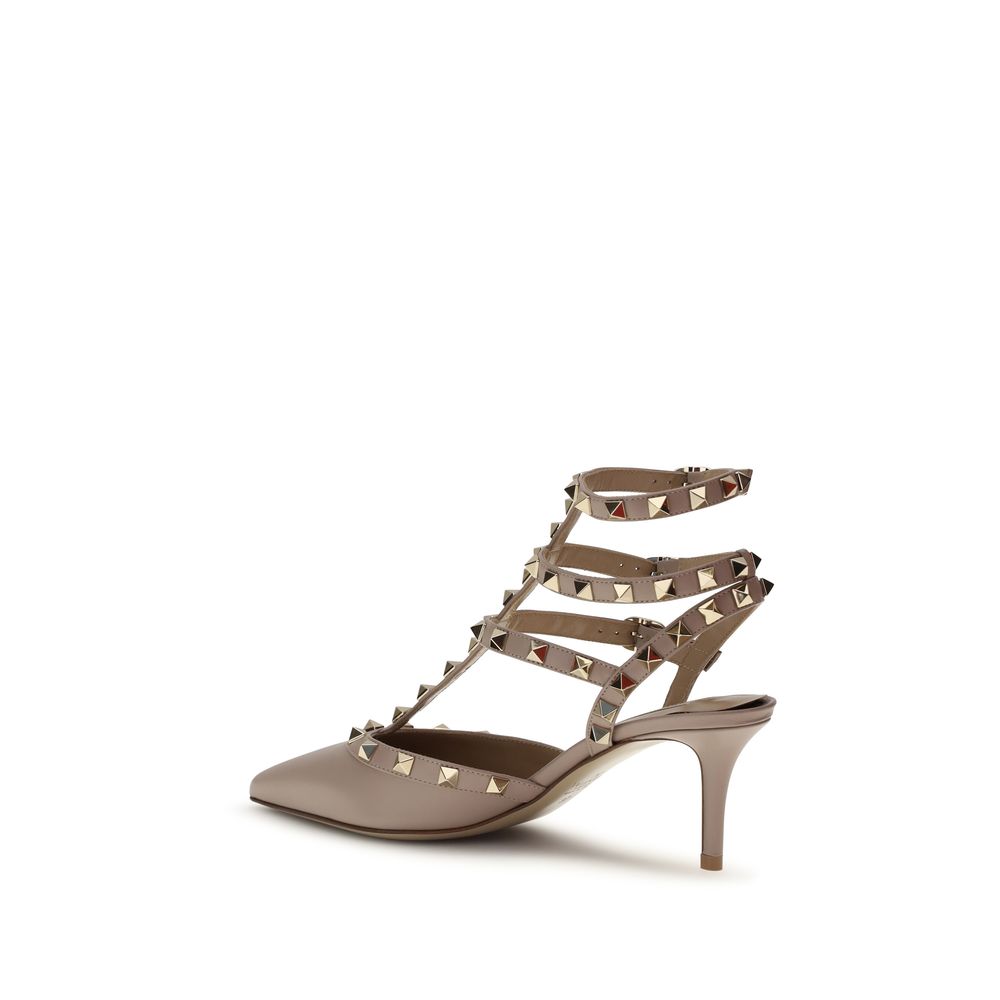 Multicolor Goatskin Mid Heel Pumps