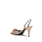 Beige Goatskin Stiletto Heel Sandals