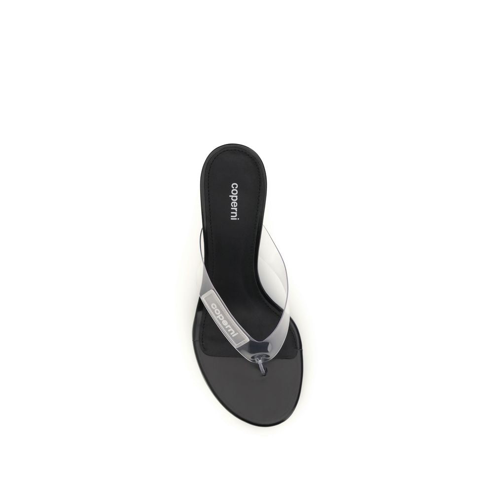 Black Pvc Flip-Flop Sandals