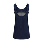 Blue Cotton Casual Dress