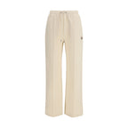 Beige Cotton Athletic Pants