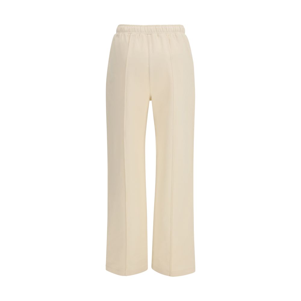 Beige Cotton Athletic Pants