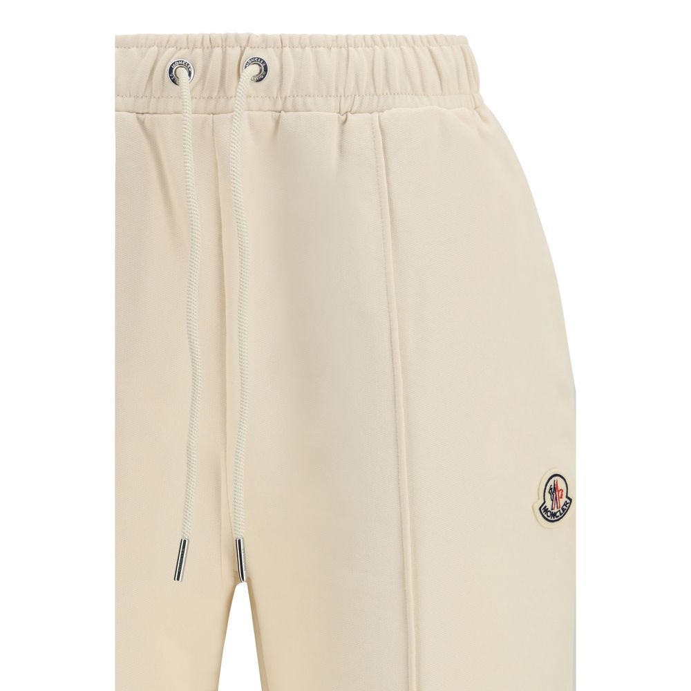 Beige Cotton Athletic Pants