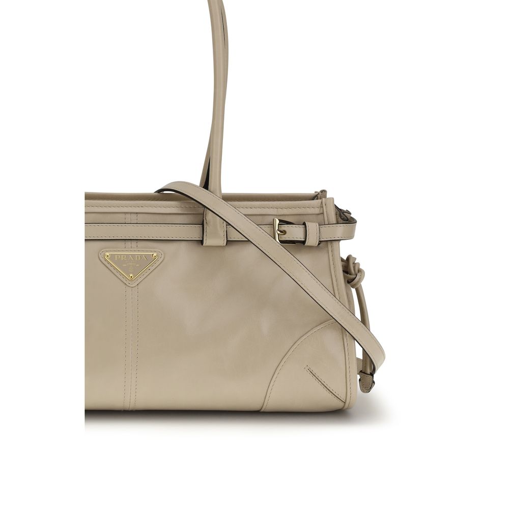 Beige Calf Leather Bos Taurus Shoulder Bag