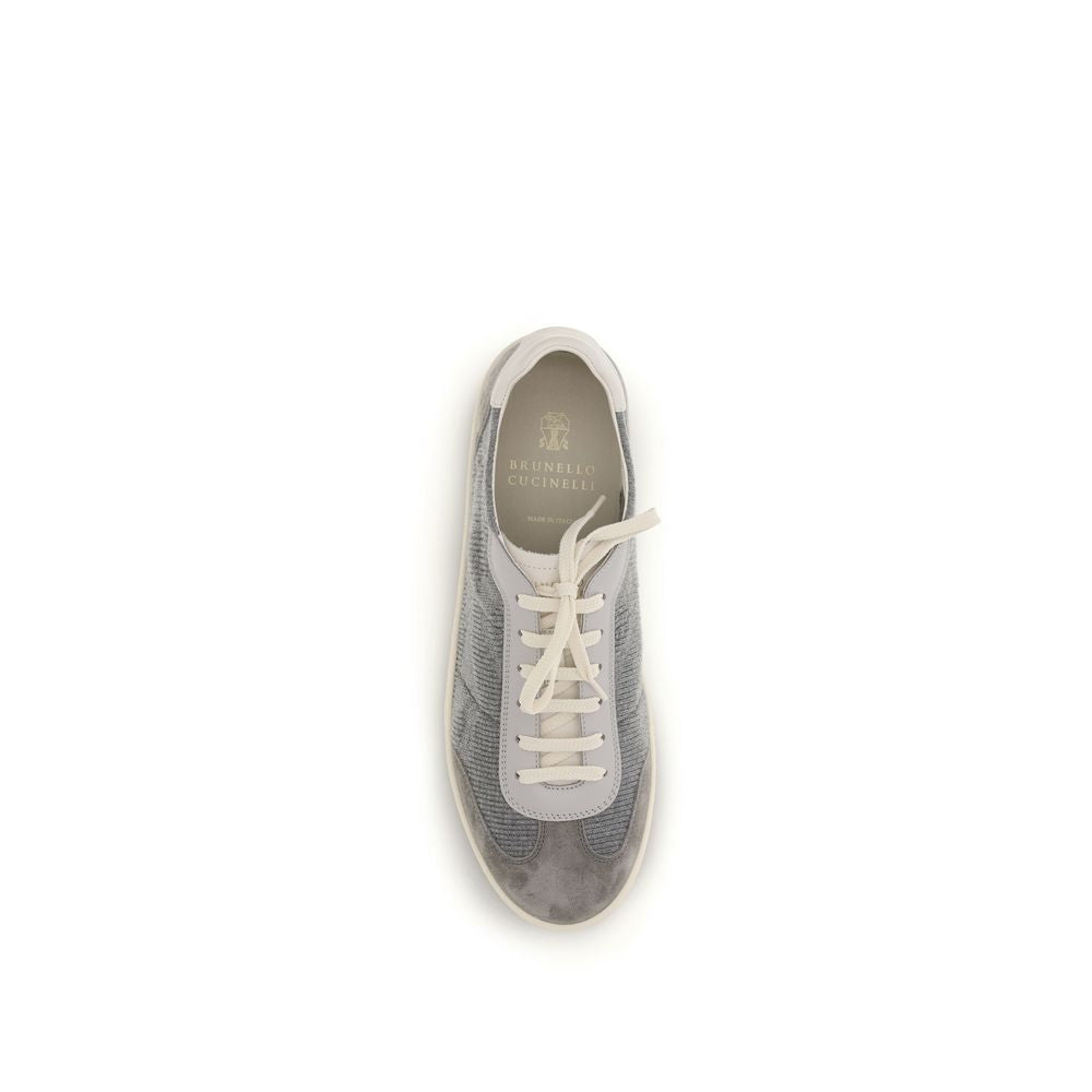 Gray Calf Leather Bos Taurus Sneakers